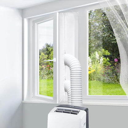 Universal Window Seal Kit for Portable Air Conditioner & Dryer, 100% Sealing Fabric Window Seal, Single & Dual Hose Adjustable Weather Strip, 500cm/197 Inch for Mobile A/C Unit