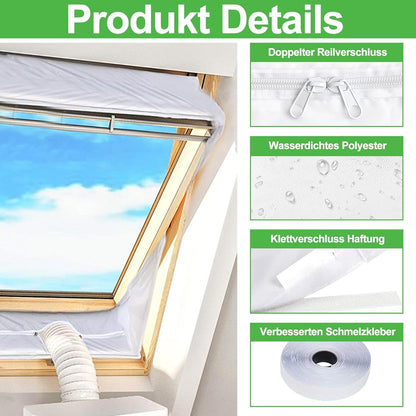 400cm/157Is. Universal Window Seal for Portable Air Conditioner and Tumble Dryer.Portable ac Window Vent kit Easy to Install - Air Exchange Guards with Zip and Adhesive Fastener