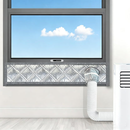 40" Heavy Duty Portable Air Conditioner Window Kit Reflective Aluminum Foil Thermal Shield, 100% Blackout & Waterproof Adjustable Height 3-Layer Insulated Portable AC Window Seal Kit
