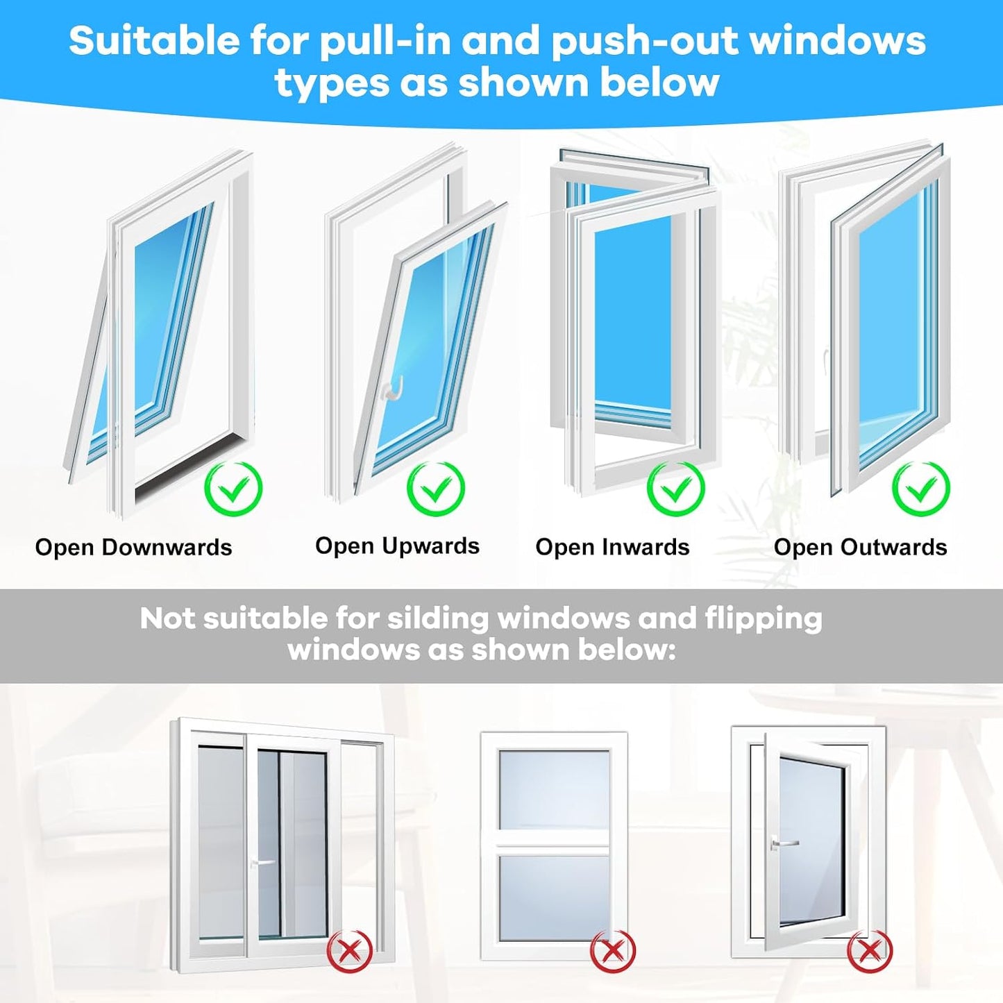 400CM (157") Portable AC Window Vent Kit with 2 Zipper Doors, Universal Casement Window Vent Seal Kit for Mobile Air Conditioner and Dryer, Upgraded Full Sealing Waterproof AC Window Seal Kit