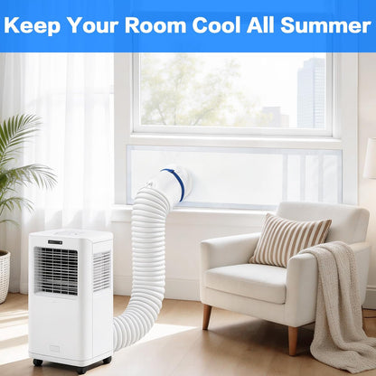 Portable Air Conditioner Window Vent Kit，Window Vent Seal Kit for Mobile Air Conditioning & Dryer，Full Sealing Waterproof，Fit Both 5" and 6" Exhaust Hose，Length Adjustable 10x24~36 inches