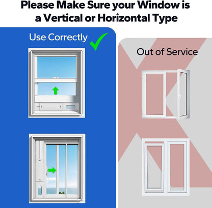 Portable AC Window Vent Kit: Universal Coupler Fits 5.1" & 5.9" Exhaust Hose, Air Conditioner Window Kit with Upgraded Seal Plates, Adjustable Vertical/Horizontal Window Kit, Up to 56 Inches