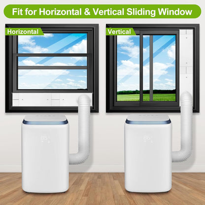 Upgrade Portable ac Window Vent Kit,ac Window Seal Kit,Portable Air Conditioner Window Kit Adjustable Length from 17" to 60" for Sliding Window,Portable ac Window Kit