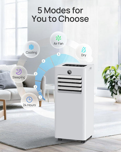 Portable Air Conditioners 16,000 Btu for Large Room up to 850 Sq. Ft., 5-in-1 Smart AC with WiFi App, Fast Cooling, Dehumidifier, Fan, Quiet 36dB Sleep Mode & Window Kit for Bedroom, Office