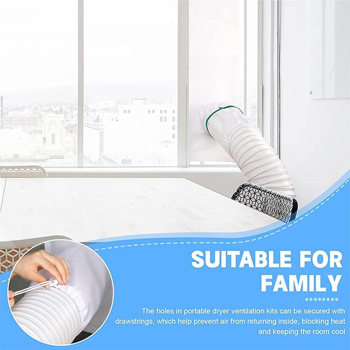 AC Window Kit – Polyester | Conditioner Window | Window1 Seal1 For Portable Air Conditioners Designed To Block Hot Air And Dust While Improving Cooling Efficiency Features