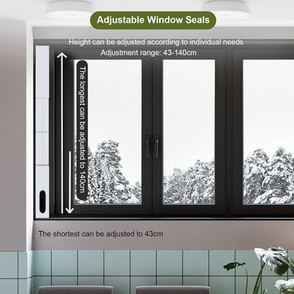 Portable Air Conditioner Window Kit,2-in-1 Universal Window Seal for 5.1"/5.9" Exhaust Hose and Tumble Dryer,Mobile A/C Window Vent Seal Kit with 4 Adjustable Seal Plate