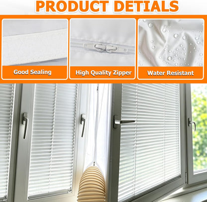 400CM(157") Portable Air Conditioner Window Seal Kit, Window Vent Seal Kit for Portable Air Conditioner Dryer, with Zip and Adhesive Fastener