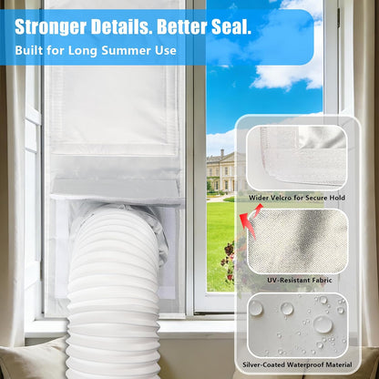 Window Seal Kit for Portable Air Conditioner Sliding Windows Portable AC Window Vent Kit Trim/Fold-to-Fit (11x64inch / 28x162cm)
