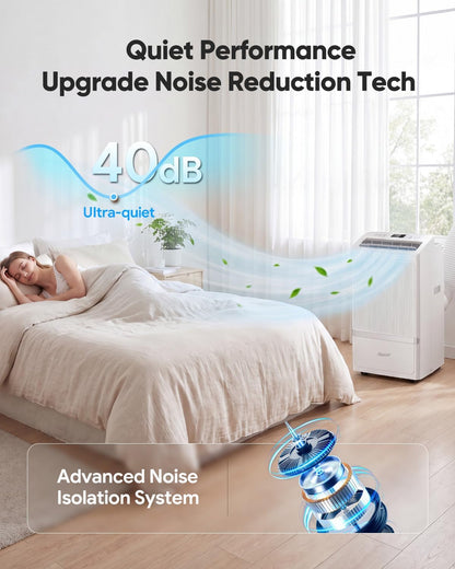 16,000 BTU Portable Air Conditioners for Rooms up to 800 Sq Ft, Drainage-Free Cooling AC Unit with Smart App & Remote, Quiet Portable AC Unit with Dehumidifier & Fan, Sleep Mode for Home Office