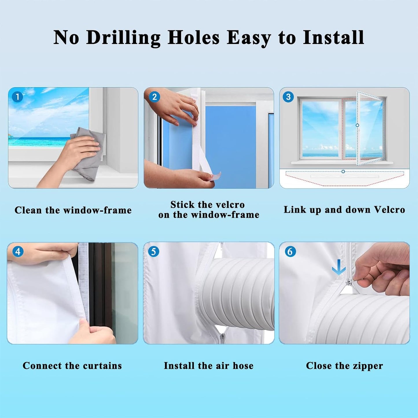 400CM(157") Window Seal Kit, Casement AC Window Vent Seal Kit, 100% Sealing Effect Waterproof Window Seal Kit, Easy Installation, Fit for Single&Dual Hose 1~6in Portable Air Conditioner, Tumbler Dryer