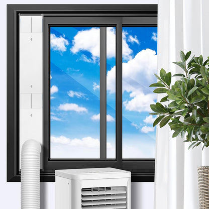 Upgrade Portable ac Window Vent Kit,ac Window Seal Kit,Portable Air Conditioner Window Kit Adjustable Length from 17" to 60" for Sliding Window,Portable ac Window Kit