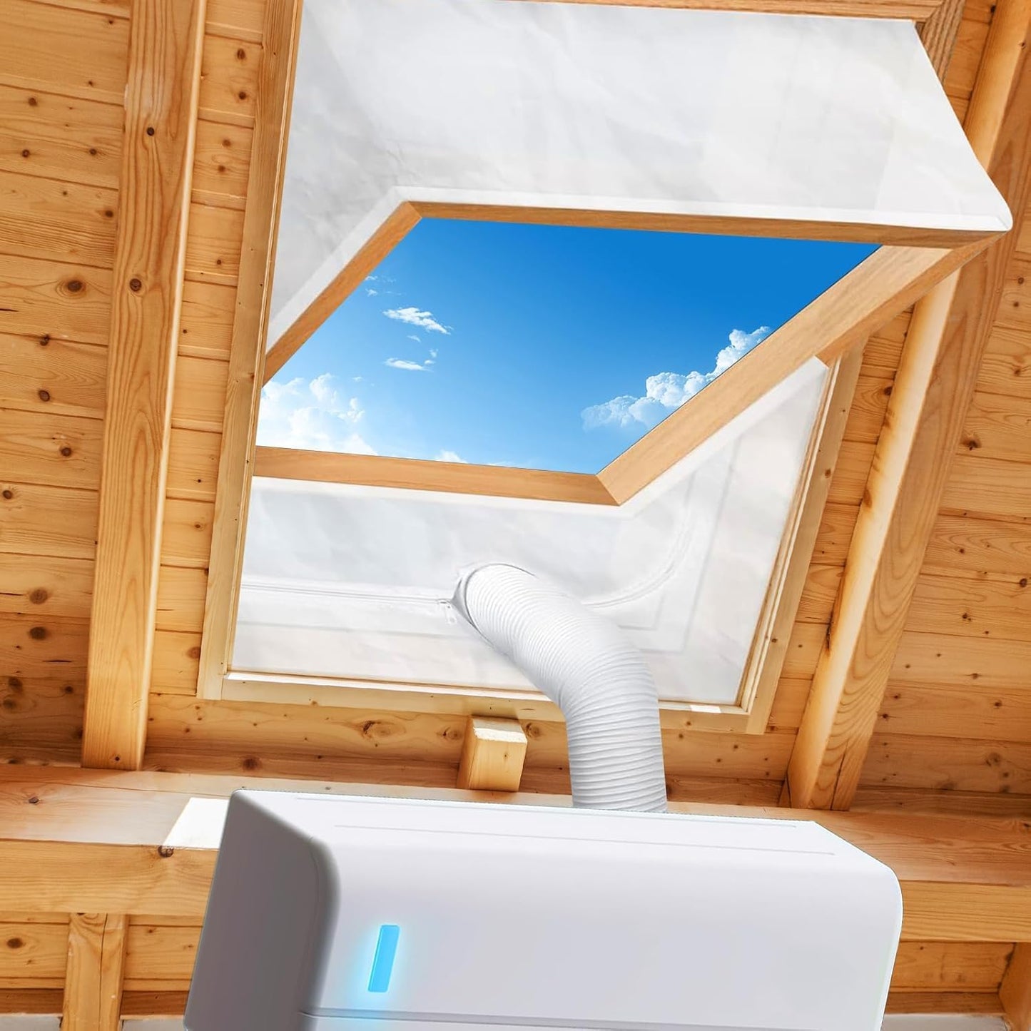 400cm/157Is. Universal Window Seal for Portable Air Conditioner and Tumble Dryer.Portable ac Window Vent kit Easy to Install - Air Exchange Guards with Zip and Adhesive Fastener