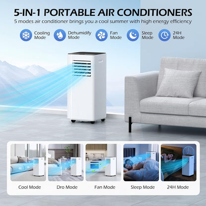 16000 BTU Portable Air Conditioners with WiFi APP, 5-in-1 Portable AC Unit for Large Room up to 750 Sq.Ft with Fast Cooling, Dehumidifier, Fan, Quiet 40dB Sleep Mode, 24H Timer for Home, Office
