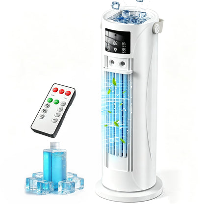 Portable Air Conditioners, 4 IN 1 Evaporative Air Cooler, 1200ML Water Tank, 3 Speeds & Storm Mode & Mist Spray, 120° Auto Oscillation, 12H Timer, Quiet Tower Cooling Fan for Room, Bedroom - White ﻿