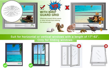 Portable Air Conditioner Window Kit,2-in-1 Universal Window Seal for 5.1"/5.9" Exhaust Hose and Tumble Dryer,Mobile A/C Window Vent Seal Kit with 4 Adjustable Seal Plate