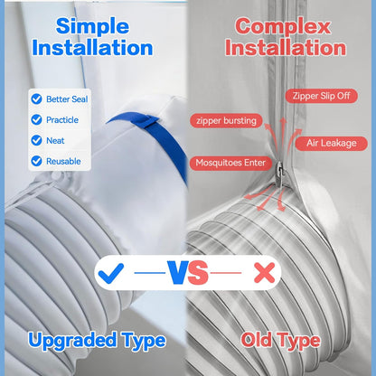 Portable Air Conditioner Window Vent Kit，Window Vent Seal Kit for Mobile Air Conditioning & Dryer，Full Sealing Waterproof，Fit Both 5" and 6" Exhaust Hose，Length Adjustable 10x24~36 inches