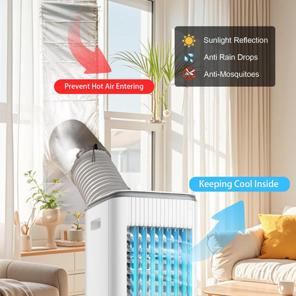 Window Seal Kit Silver for Portable Air Conditioner - 【30% Sunshade Heat Insulation Universal】- Window Vent Seal Kit For AC And Tumble Dryer - 100% Sealing Waterproof Adjustable L