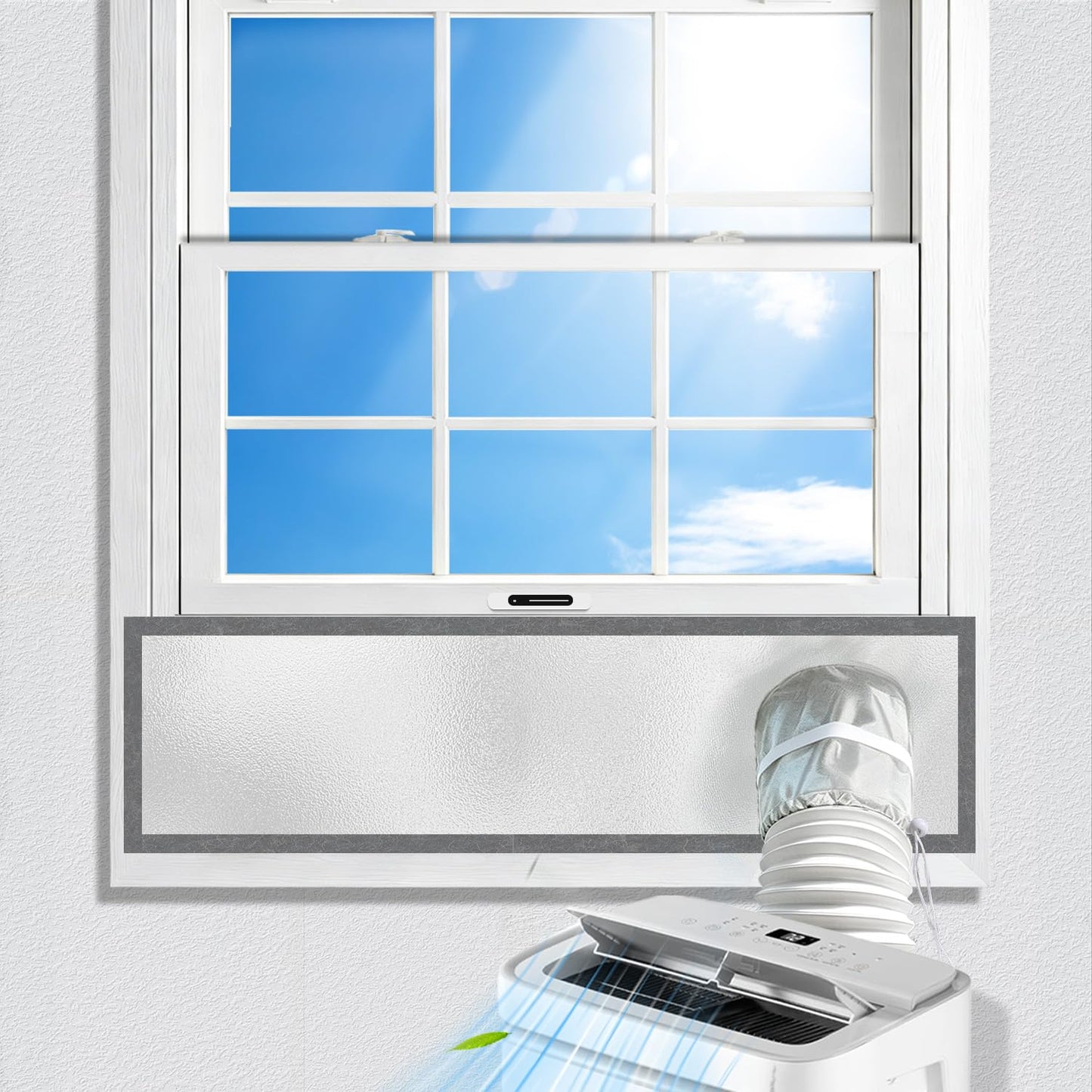 Portable AC Window Seal Kit,39"–Adjustable Vertical/Horizontal Sliding Windows,3-Layer Thickened Unit Window Vent Seal Kit for Portable Air Conditioner,100％Tight Seal Blocks Hot Air,Easy Installation