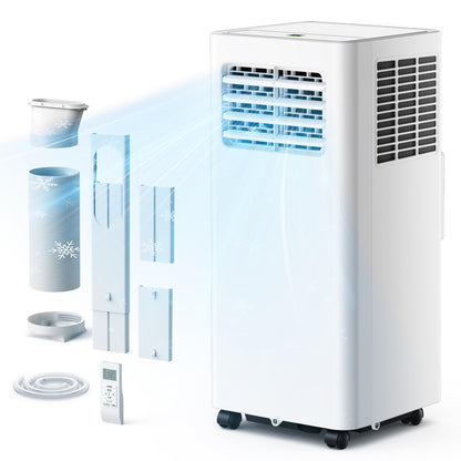 EUHOMY 8,000 BTU Portable Air Conditioners, 4-in-1 Air Conditioner Portable Up to 350 Sq.Ft., Portable AC Unit with Cool, Fan, Dehumidifier, Sleep, 24H Timer, Remote & Installation Kit, for Bedroom