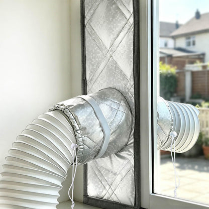 40" Heavy Duty Portable Air Conditioner Window Kit Reflective Aluminum Foil Thermal Shield, 100% Blackout & Waterproof Adjustable Height 3-Layer Insulated Portable AC Window Seal Kit