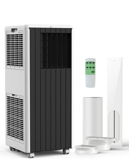 Garvee 8000 BTU Portable Air Conditioner, Complete Window Kit & Remote Included - Easy Setup, Cools 350 Sq. Ft Rooms, 24-Hr Timer, Sleep Mode, Quiet Operation, White