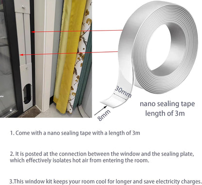Portable Air Conditioner Window Kit with 5.9” Exhaust Hose, Adjustable Universal Window Seal for AC Unit…