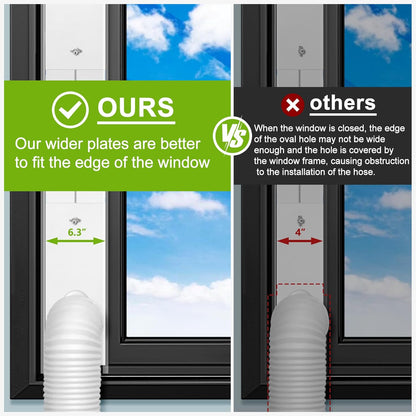 Upgrade Portable ac Window Vent Kit,ac Window Seal Kit,Portable Air Conditioner Window Kit Adjustable Length from 17" to 60" for Sliding Window,Portable ac Window Kit