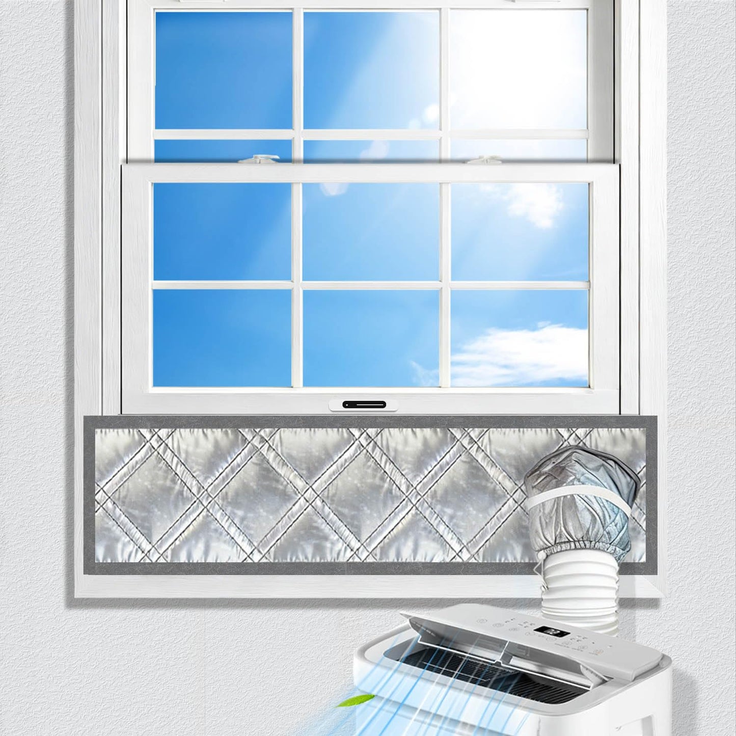 Portable AC Window Seal Kit,39"–Adjustable Vertical/Horizontal Sliding Windows,3-Layer Thickened Unit Window Vent Seal Kit for Portable Air Conditioner,100％Tight Seal Blocks Hot Air,Easy Installation