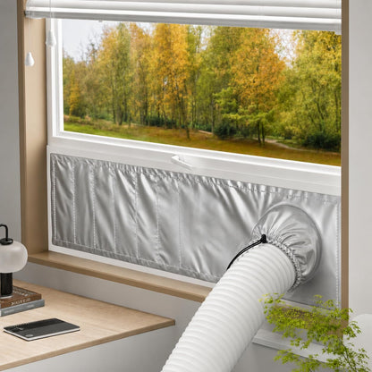 Window Seal Kit Silver for Portable Air Conditioner - 【30% Sunshade Heat Insulation Universal】- Window Vent Seal Kit For AC And Tumble Dryer - 100% Sealing Waterproof Adjustable L