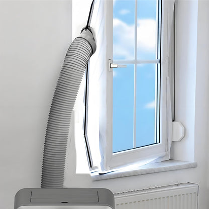 Universal AC Window Seal Kit, Casement Window Vent Kit for Portable Air Conditioner and Tumble Dryer, Waterproof Seal with Zipper for Casement Window, Awning, Skylights, No Drilling (Sealing Cloth-4M)