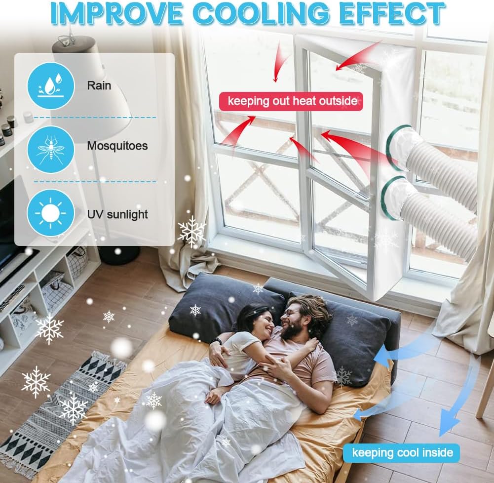 Gpaentsn 400CM (157") Window Seal for Portable Dual-hose Air Conditioner And Tumble Dryer for Every Mobile Air-Conditioning, Easy to Install
