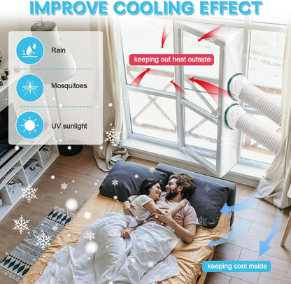 Gpaentsn 400CM (157") Window Seal for Portable Dual-hose Air Conditioner And Tumble Dryer for Every Mobile Air-Conditioning, Easy to Install