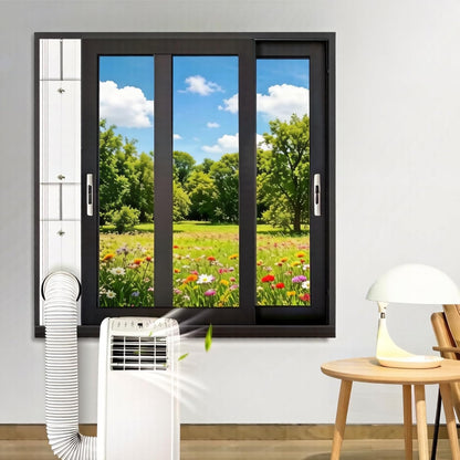 Portable Air Conditioner Window Vent Seal Kit Fit for 5.9" Exhaust Hose, Mobile AC Unit Window Vent Kit with 4 Vent Seal Plates for Vertical/Horizontal Sliding Window
