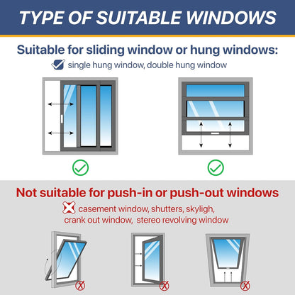 LOVIGA Drawstring Portable Air Conditioner Window Vent Kit, 100% Sealing Portable AC Window Kit Seal Kit, Fit Both 5" & 6" Hose, Keep Hot Air Out, Length Adjustable, Waterproof,10X44~64 Inch