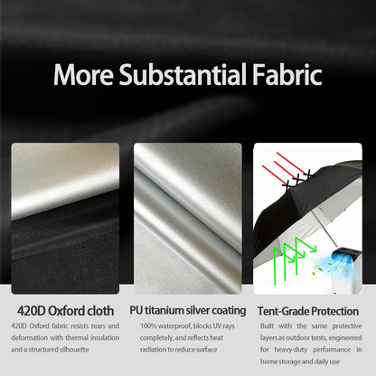 Portable ac Window Vent kit【Titanium Silver+Black 100% Light Block】- Universal Thick Portable Air Conditioner Window Seal for AC and Tumble Dryer - 100% Sealing Waterproof Adjustable(L)