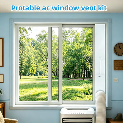 Portable Air Conditioner Window Vent Kit – Adjustable AC Window Kit Fits Sliding Horizontal & Vertical Windows, Includes 5.9” Exhaust Hose